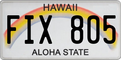 HI license plate FIX805