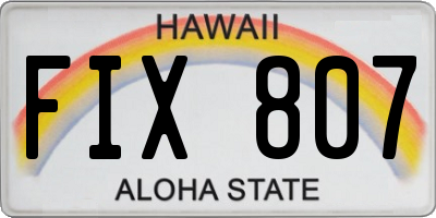 HI license plate FIX807