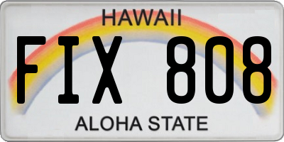 HI license plate FIX808