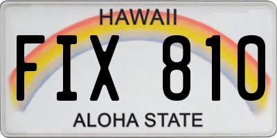 HI license plate FIX810