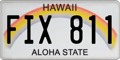 HI license plate FIX811