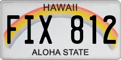 HI license plate FIX812