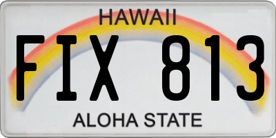 HI license plate FIX813
