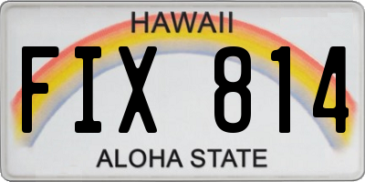 HI license plate FIX814