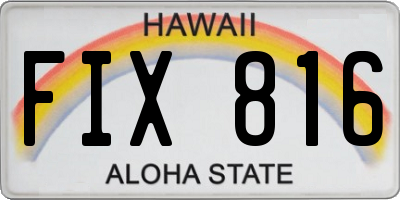 HI license plate FIX816