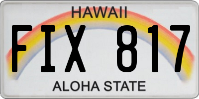 HI license plate FIX817