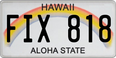 HI license plate FIX818