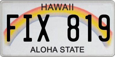 HI license plate FIX819