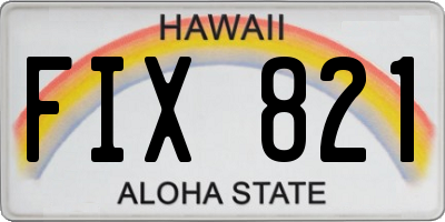 HI license plate FIX821