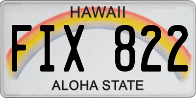 HI license plate FIX822