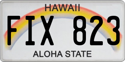 HI license plate FIX823