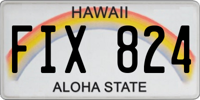 HI license plate FIX824