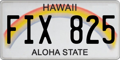 HI license plate FIX825