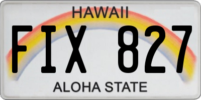 HI license plate FIX827
