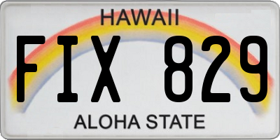 HI license plate FIX829