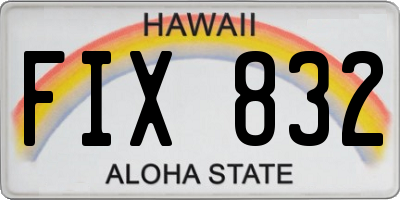 HI license plate FIX832