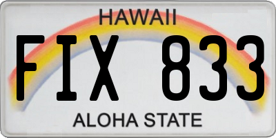 HI license plate FIX833