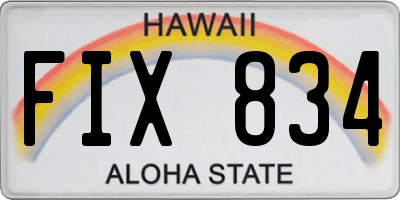 HI license plate FIX834