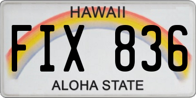 HI license plate FIX836