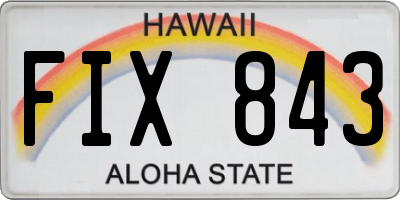 HI license plate FIX843