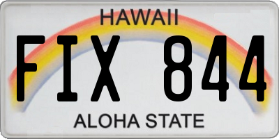 HI license plate FIX844