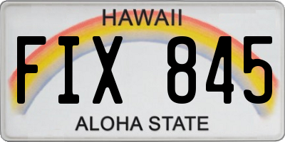 HI license plate FIX845