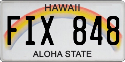 HI license plate FIX848