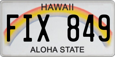 HI license plate FIX849