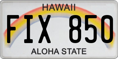 HI license plate FIX850
