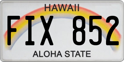 HI license plate FIX852