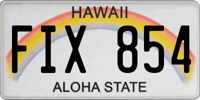 HI license plate FIX854