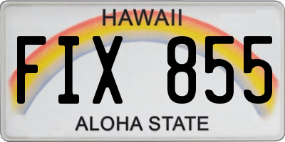 HI license plate FIX855