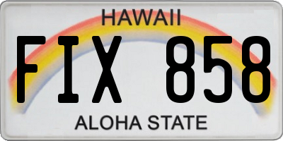 HI license plate FIX858