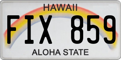 HI license plate FIX859