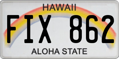 HI license plate FIX862