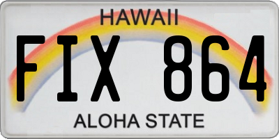 HI license plate FIX864
