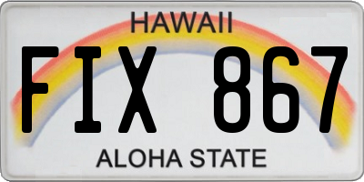 HI license plate FIX867