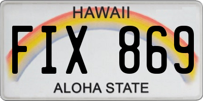 HI license plate FIX869