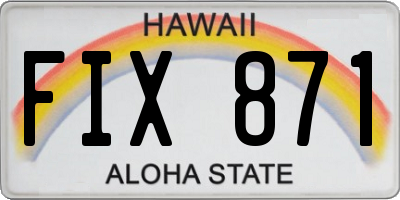 HI license plate FIX871