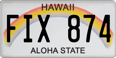 HI license plate FIX874