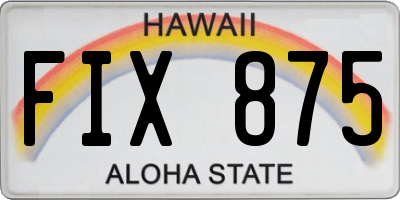HI license plate FIX875