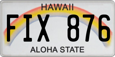 HI license plate FIX876