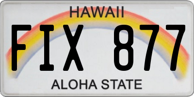 HI license plate FIX877
