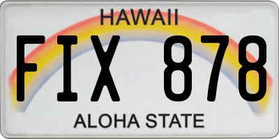 HI license plate FIX878