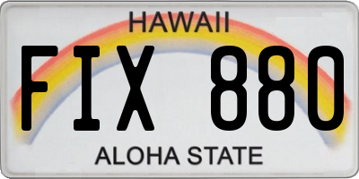 HI license plate FIX880