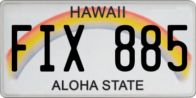 HI license plate FIX885