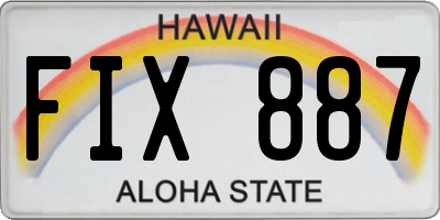 HI license plate FIX887