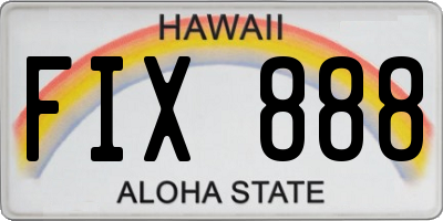 HI license plate FIX888