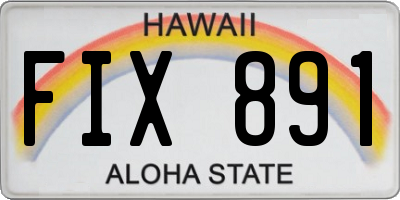 HI license plate FIX891