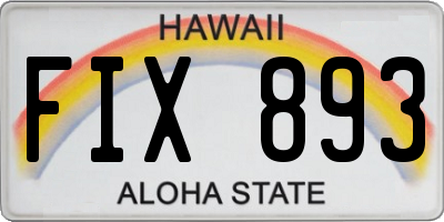 HI license plate FIX893